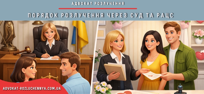 Порядок розлучення через суд та РАЦС із подружжям у залі суду та відділі реєстрації