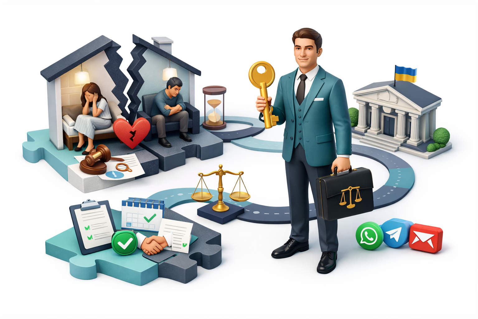 Розлучення під ключ через адвоката — повний юридичний супровід від підготовки документів до рішення суду
